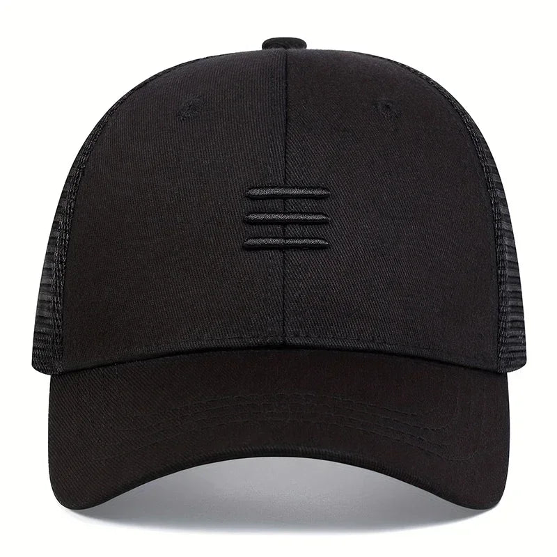 Unisex Three horizontal Embroidery Baseball Net Caps