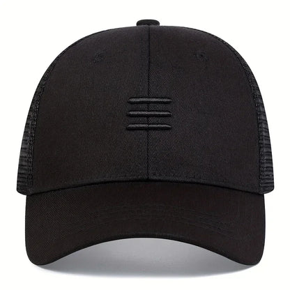 Unisex Three horizontal Embroidery Baseball Net Caps
