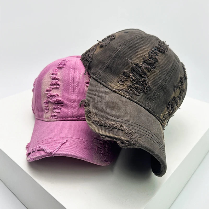 New Men Women Gradient Broken Style Baseball Hats