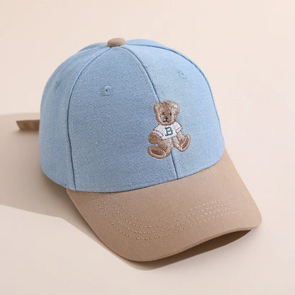 Cartoon Bear Patch Hat Children Visor Sun Hat Spring Summer Outdoor For Toddler Boys Girls