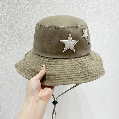 Unisex Washed Cotton Western Bucket Hats Men Women