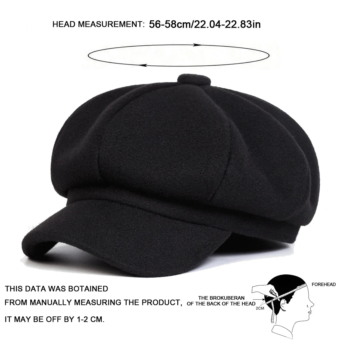 Woolen Solid Color Beret Fashion Outdoor Cotton Hat
