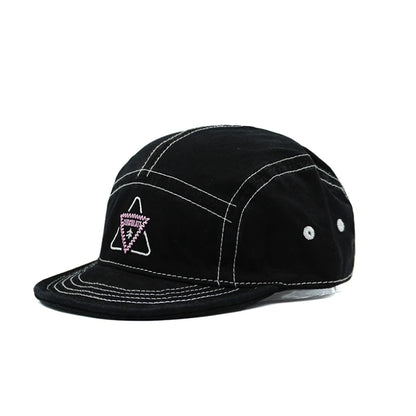 Embroidery Short Soft Brim Baseball Cap 5 Panels Cotton Dad Caps