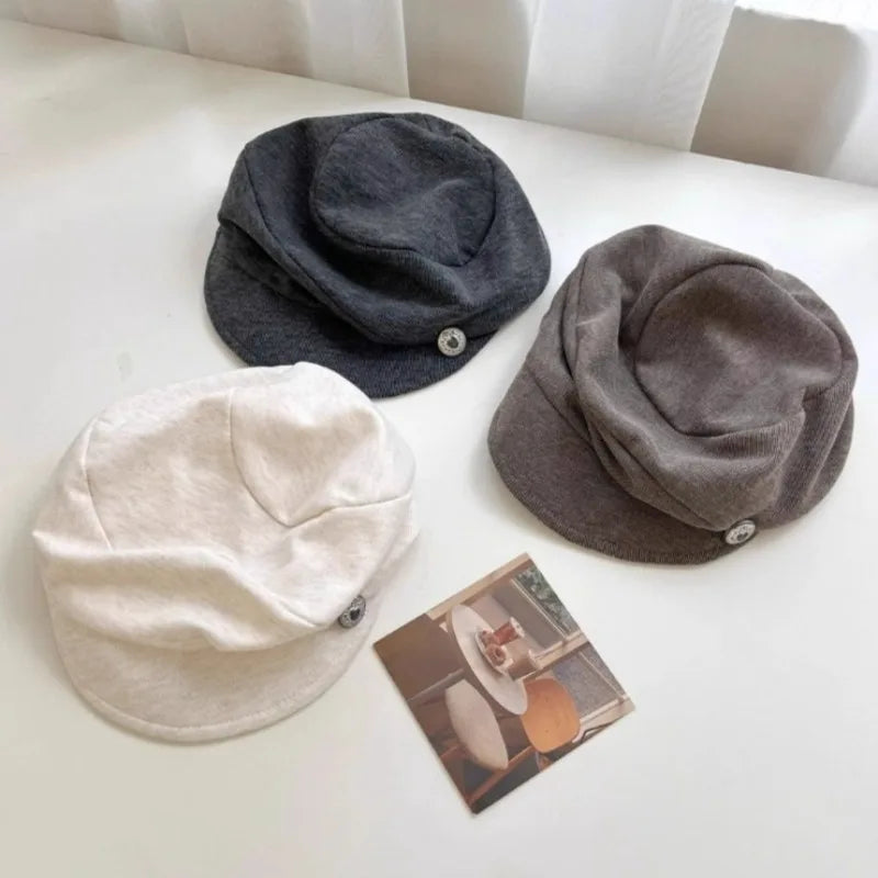 Korean Retro Pleated Design Cloudy Beret Japanese Girl