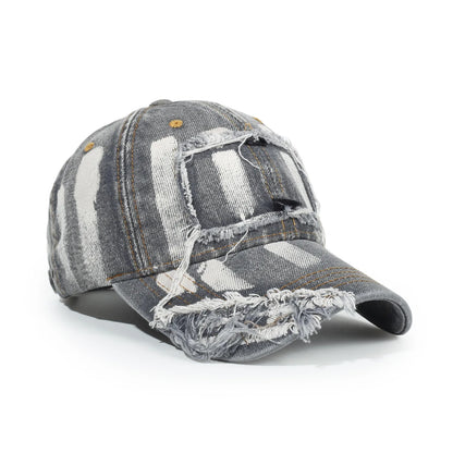Vintage Denim Distressed Baseball Cap Unisex Sun Protection Outdoor
