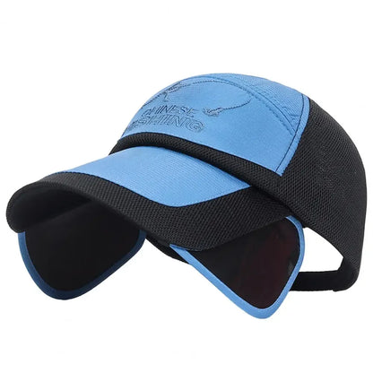 Adjustable Sun Visor Hat Retractable Brim Fishing Cap Quick-Drying Breathable Mesh