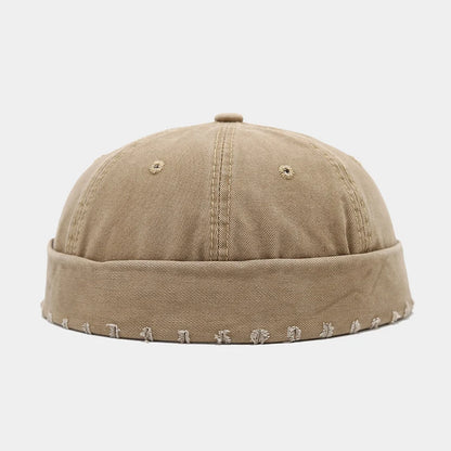 New Custom Logo Retro Washed Cotton Brimless Hat