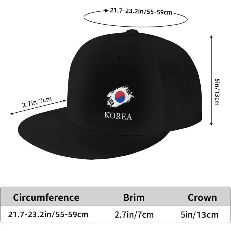 Brush Korean Korea Flag Snapback Hats For Men Women Baseball Cap Sports Adjustable Flat Bill Trucker