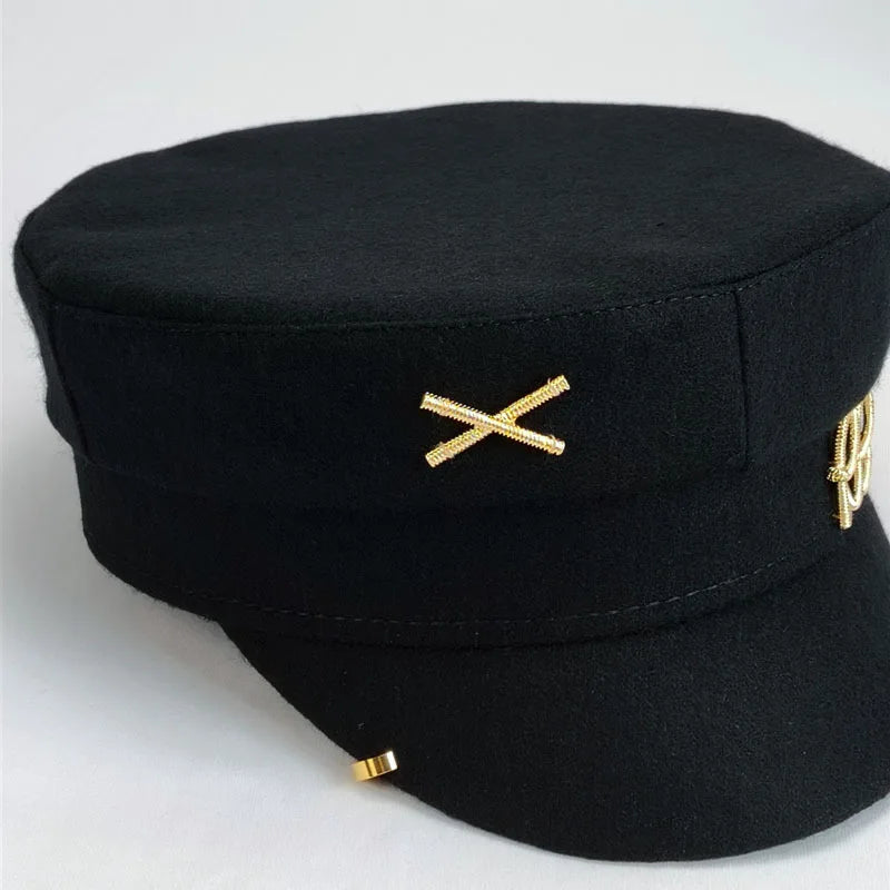 Designer Brand Earring Woolen Newsboy Caps