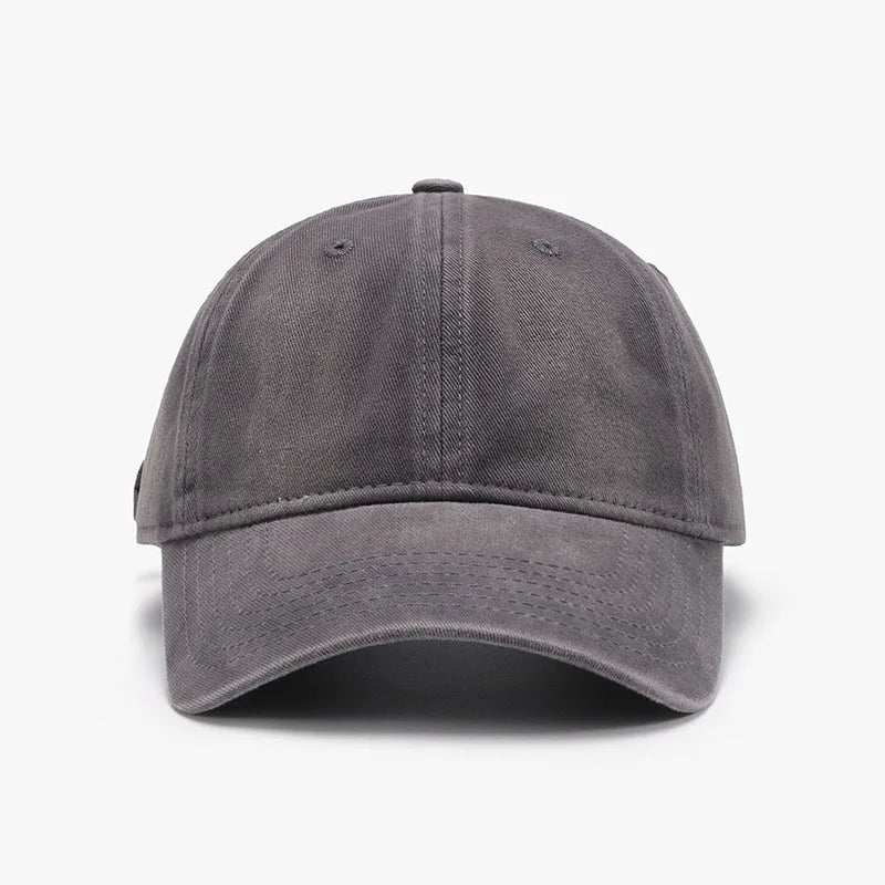 Washed Soft-Top Plain Baseball Cap For Men
