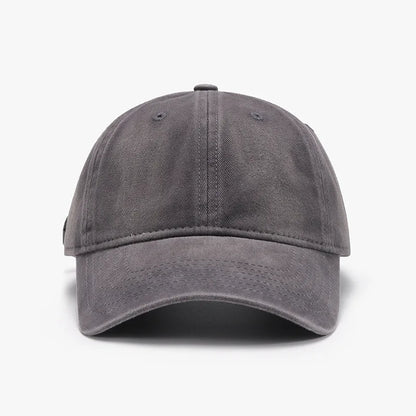 Washed Soft-Top Plain Baseball Cap For Men