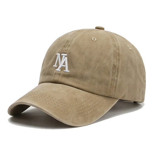 Washed Embroidered Letter Cap Retro Face Small Soft Top Baseball Cap Spring And Autumn Travel Sun Protection Hat