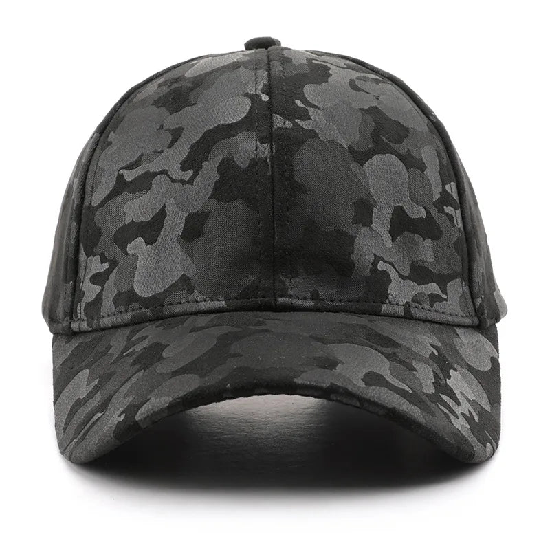 Leather Suede PU Camouflage Baseball Cap