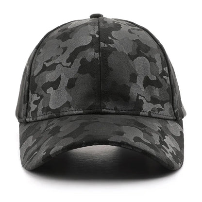 Leather Suede PU Camouflage Baseball Cap
