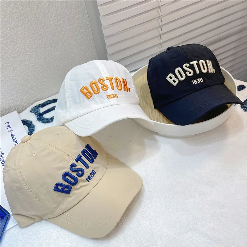 Quick Drying Children Baseball Cap Summer Sun Hat Adjustable Letter Embroidered Hat For Boys Girls