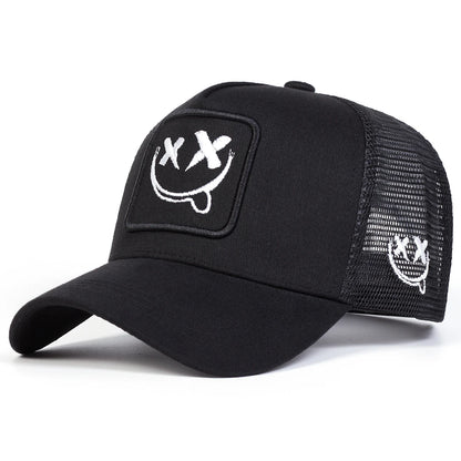 Unisex XX Smiling Face Embroidery Baseball Net Caps Spring And Summer Outdoor