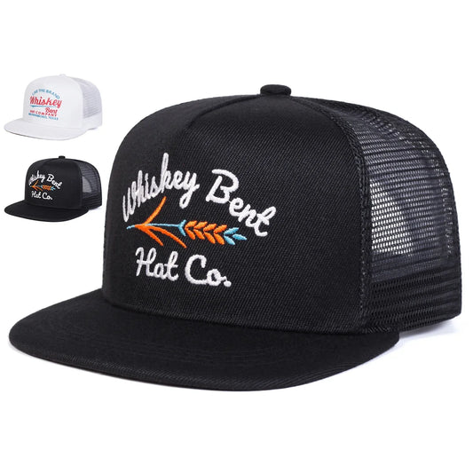 Unisex Whiskey Bent Letter Embroidery Hip-hop Net Hats Spring Summer