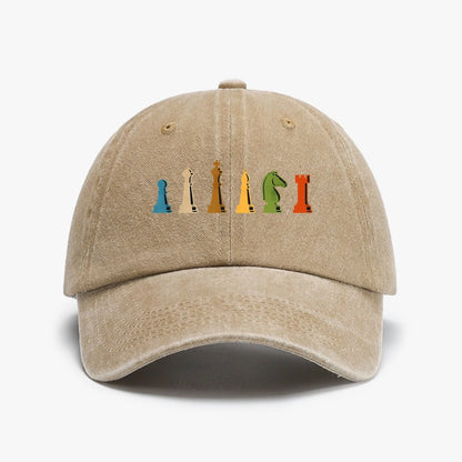 Chess Board Game Washed Baseball Cap