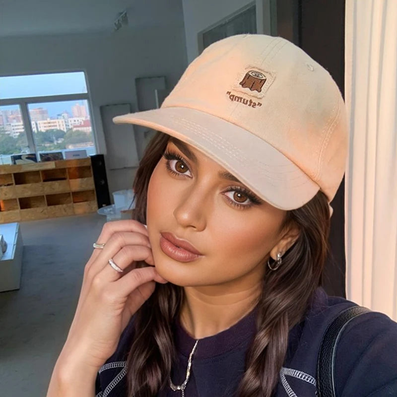 Women's Men's Cartoon Label Embroidery Baseball Cap Fashion Solid Color Dad Hat