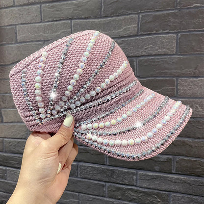 Shining Diamonds Pearls Sun Hats For Women