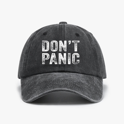 Dont Panic Distressed Sarcastic Funny Retro Washed Baseball Cap
