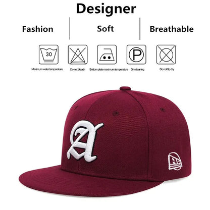 Unisex Personality A Letter Embroidery Hip-Hop Hats