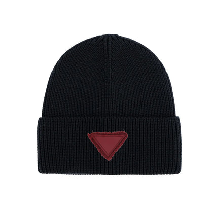 Winter Cotton Knitted Beanies Leather Heart Outdoor Hat Children Hats