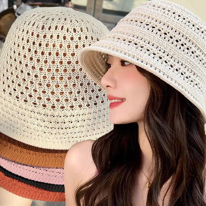 2026 Korean Hook Woven Hollowed Out Fisherman Hat