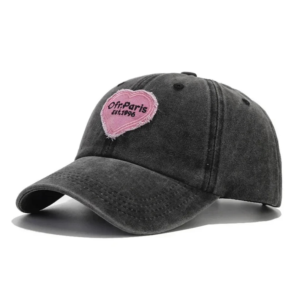 Heart Letter Embroidery Baseball Cap For Women