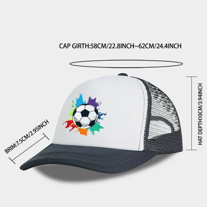 Colorful Soccer Splash Print Sponge Mesh Cap