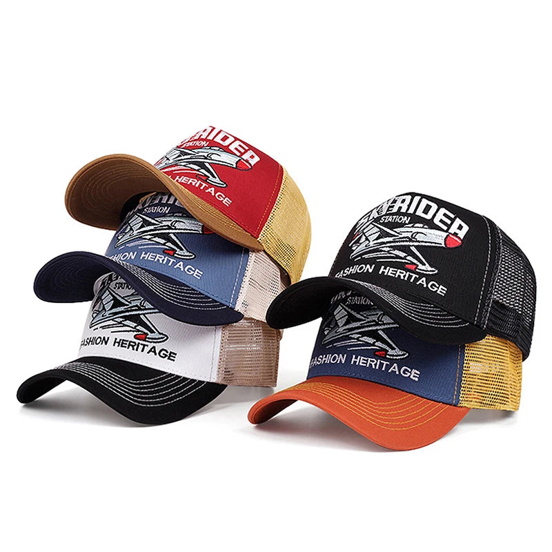 Creative Mesh Hat Skyrider Aircraft Embroidery Baseball Hat