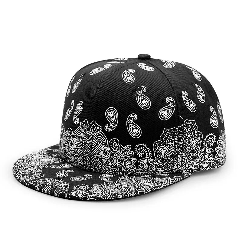 Unisex Printed Hip-Hop Flat Edge Baseball Cap Casual Dance Performance Hat for Men And Women