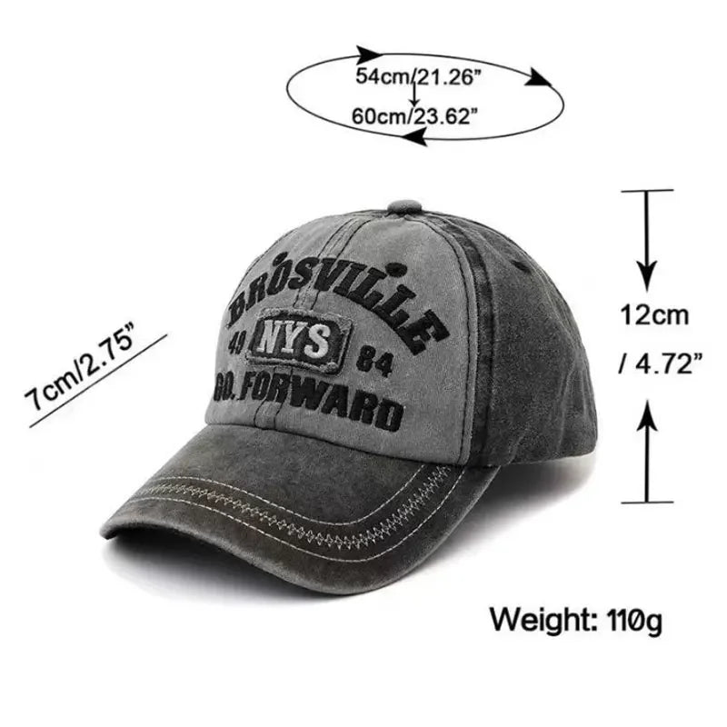 Retro Embroidery Letter Baseball Caps for Men Women Spring Summer