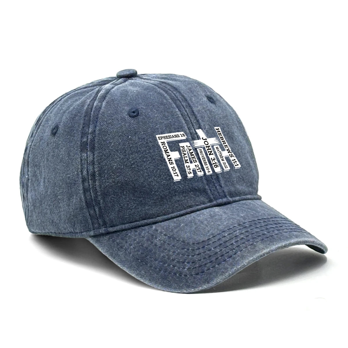 Baseball Cap Black White Printed Adjustable Snapback Bible Cap