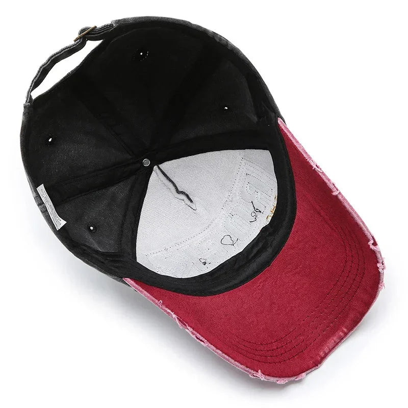 Unisex Korean Fashion Vintage Washed Denim Baseball Cap 2025