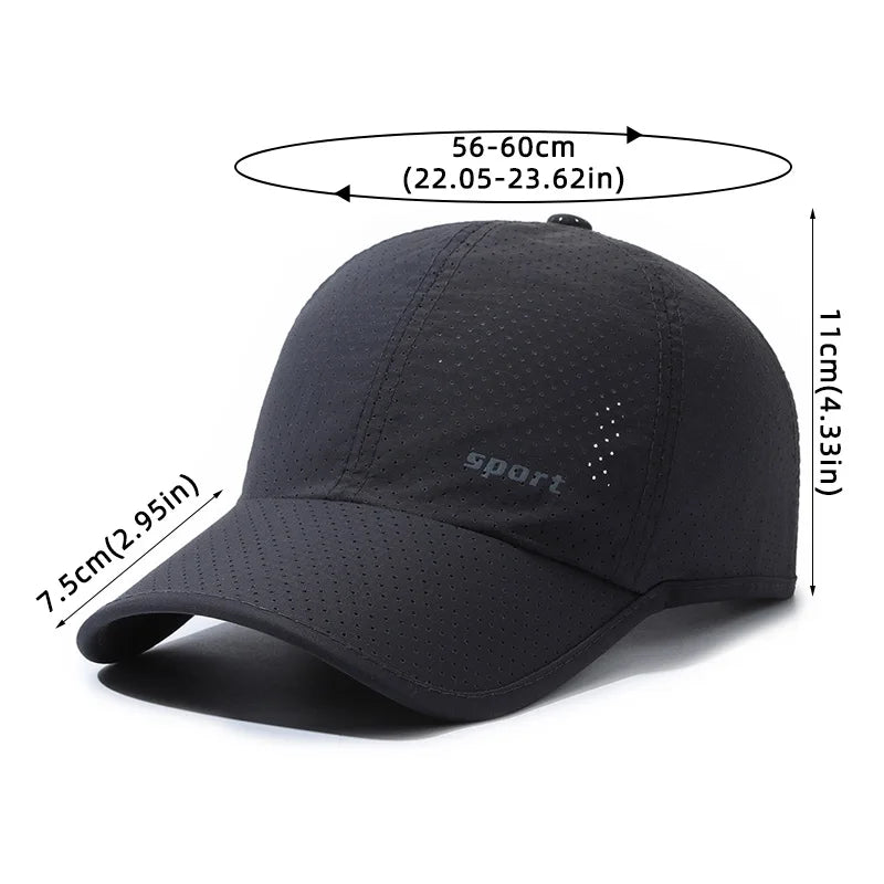 Quick Dry Baseball Cap For Men Outdoor Sports Mesh Breathable Sun Hat
