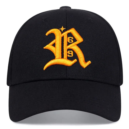 Unisex R Letter Side AR Embroidery Snapback Baseball Caps Spring Autumn