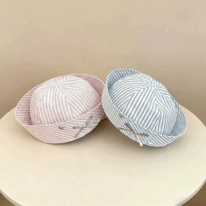 Y2K Niche Stripe Bow Sailor Hat