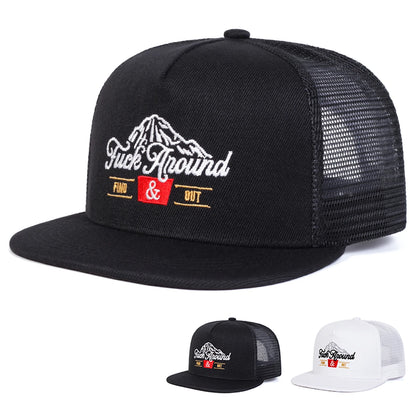 Unisex Anound Letter Embroidery Hip-hop Net Hats Spring Summer