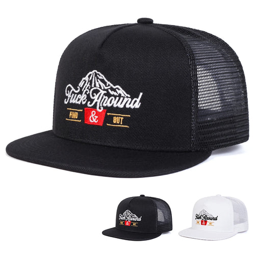 Unisex Anound Letter Embroidery Hip-hop Net Hats Spring Summer
