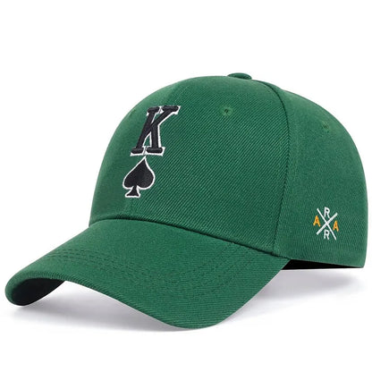 Fashion Poker K Letter Embroidery Hip-Hop Hats Outdoor