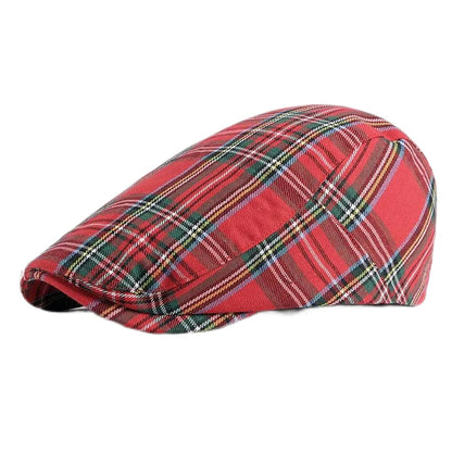 Spring Summer Dopamine Plaid Beret Duck Tongue Forward Hat