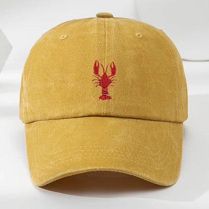 1pc Unisex Leisure Fun Lobster Embroidered Baseball Caps