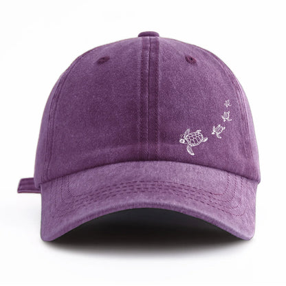 Turtle Print Washed Baseball Cap