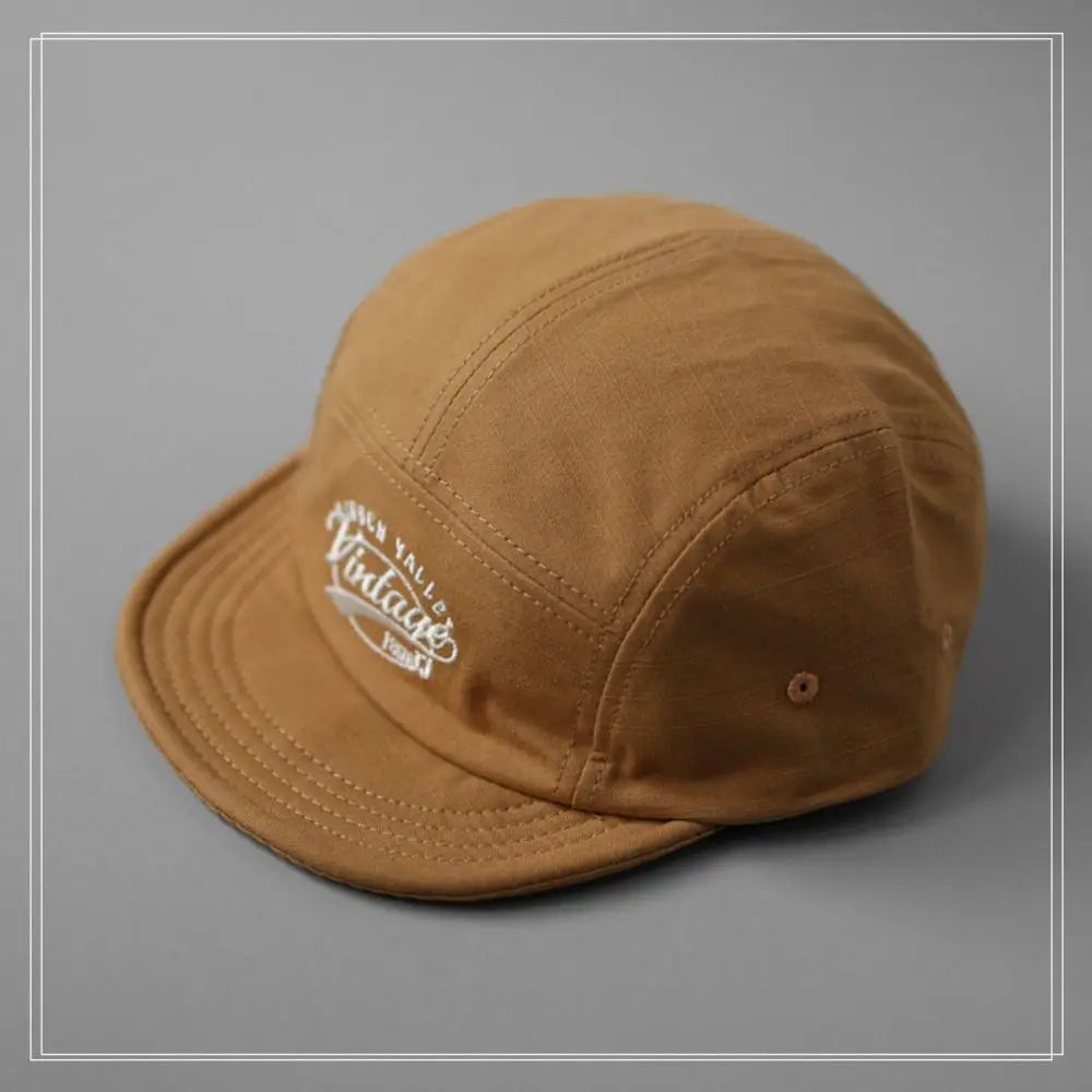 Casual Short Brim Baseball Cap 5-Panel Breathable Flat-Brimmed Sun Cap