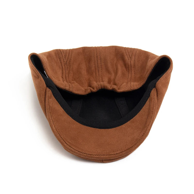 New Suede Autumn Winter Beret Fashion Vintage Men Women Newsboy Hat