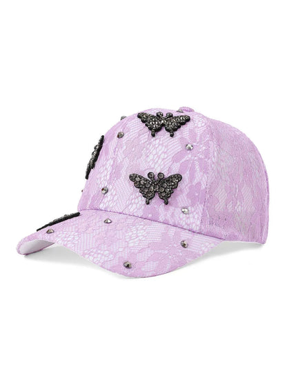 Lace Rhinestone Baseball Cap Versatile Duckbill Cap