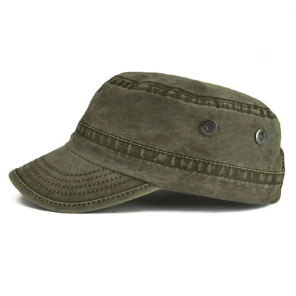 Washed Cotton Military Cadet Army Caps For Men Unique Design Adjustable