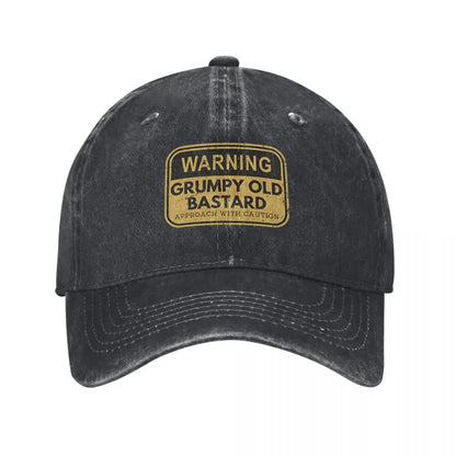Warning Grumpy Old Bastard Approach Men Women Baseball Caps