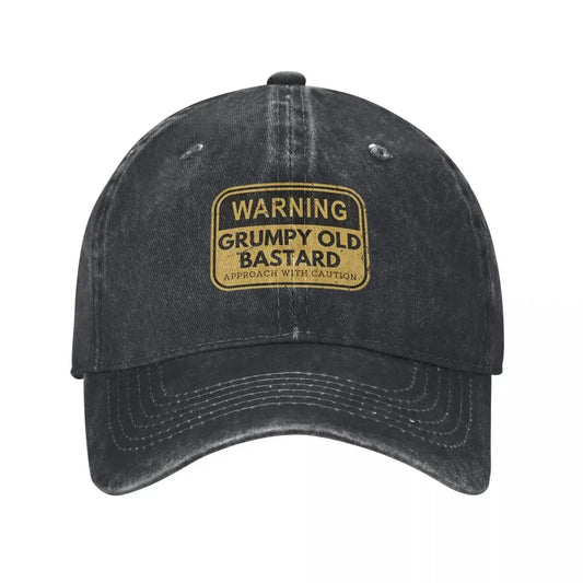 Warning Grumpy Old Bastard Approach Men Women Baseball Caps